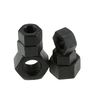 M8 M19 M20 M22 Din934 Écrou hexagonal à filetage fin métrique de qualité 10.9 Écrous hexagonaux noirs en acier au carbone