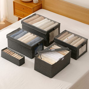 Oxford Cloth Collapsible <strong>Wardrobe</strong> Organizer Clothes <strong>Storage</strong> <strong>Box</strong> with Clear Windows - Product Image 6
