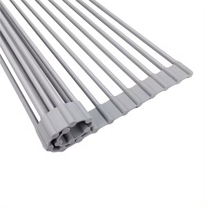 Stainless Steel Dish Rack 33cmx37cm Foldable Kitchen Sink Drain Tray Minimalist Design For Bowl Plate Drying - Product Image 2