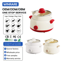 Casserole électrique antiadhésive de qualité supérieure avec commande par bouton, 3L, avec couvercle en verre et cuiseur vapeur pour la maison