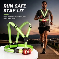 Lampe de poitrine 700LM à double sangle avec capteur de mouvement, gradation progressive, mémoire et fixation magnétique pour la course nocturne et le camping
