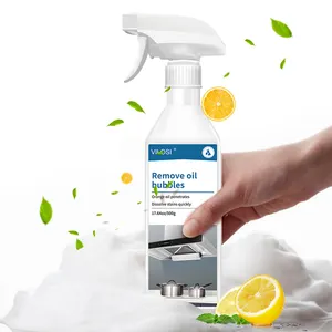 Spray removedor de graxa para cozinha, 500ml, detergente líquido para remoção de óleo graxa, spray de limpeza de alcance de cozinha