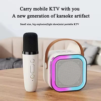Altavoz Portátil Inalámbrico Nimi KTV para Fiestas, con Luces RGB, Micrófonos Dobles, Altavoz Pequeño de Karaoke con Micrófono y Bluetooth
