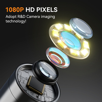 Caméra Endoscopique Numérique en Gros à Objectif Unique/Double, 8 LED, CMOS Grand Angle, Écran IPS 5 Pouces 1080P H.265, Étanche IP67, Enregistrement sur Carte SD