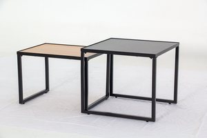 Juego de mesa de té y centro de madera que ahorra espacio para sala de estar, sofá lateral con base de metal, muebles para el hogar - Product Image 2
