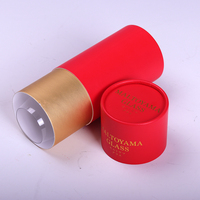 Pappe Champagner Flöte Weingläser Boxen benutzer definierte individuelle Weinglas Tube Boxen Luxus Rot und Gold Papier runde Geschenk box