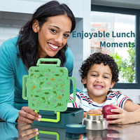 Boîte à déjeuner portable pour enfants, boîte bento anti-fuite avec compartiments, grande capacité, pour les repas scolaires des enfants