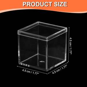 Cubo Cuadrado de Plástico Acrílico Transparente con Tapa de 2x2x2 Pulgadas (5.5cm), Cajas de Almacenamiento Pequeñas de Plástico Transparente, Cubos Acrílicos para Almacenamiento - Product Image 2