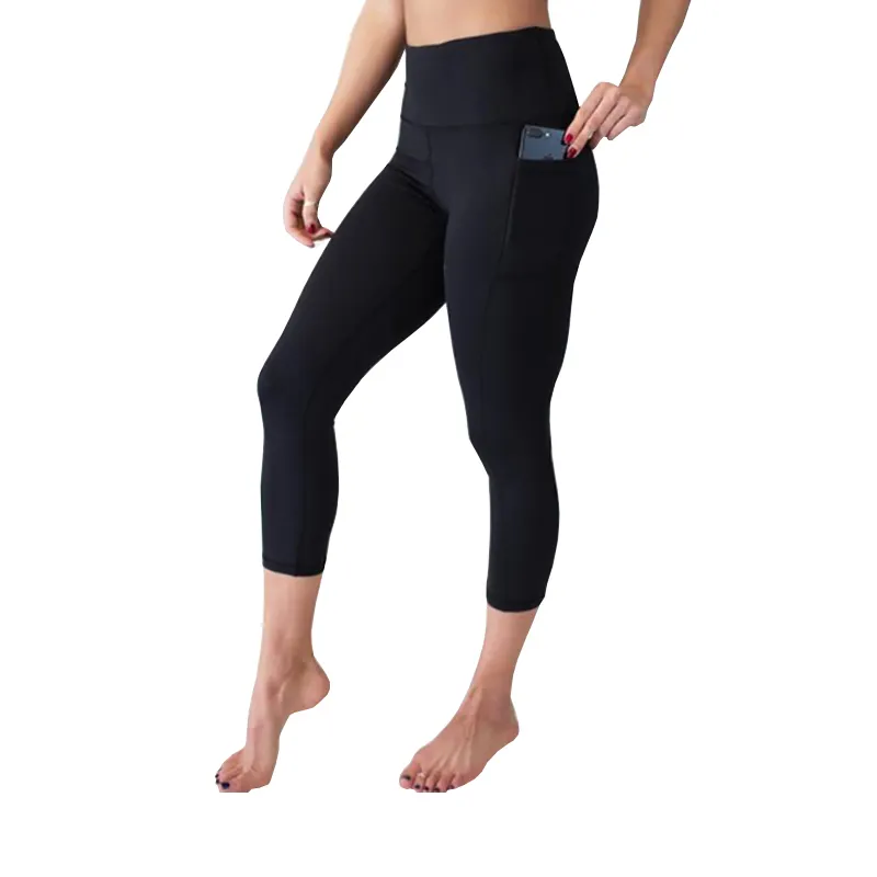 Tummy Control 4 Way Stretch Yoga Pants High Waist Double Brushed Milk Silk 235gsm Leggings With Pocket