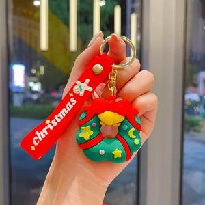 卸売カスタムかわいい漫画PVC素材雪だるま赤ちゃんクリスマスキーホルダー - Product Image 2