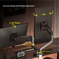 Support d'installation pour bras robotique en alliage avec double écran, bras robotique sans perçage, table de serrage 2-en-1