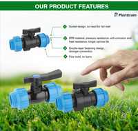 Raccords à compression PP à connexion rapide, vanne à boisseau sphérique PP avec filetage mâle pour tuyaux PE en verger, aménagement paysager, serre agricole