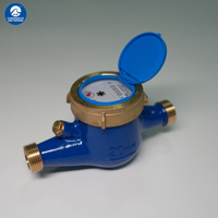 Brass Type Multi Jet Externally Adjustable Mechanical Water Meter External Adjustable Horizontal Cold Wet Water Separation