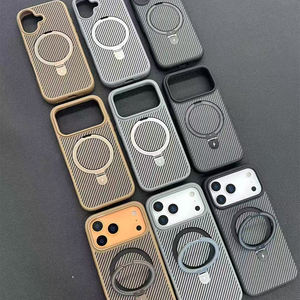 JOYPORODO Coque de Téléphone Magnétique de Luxe en PC et <span class=keywords><strong>Fibre</strong></span> de Carbone avec Support pour iPhone 17 Pro Max - Product Image 2