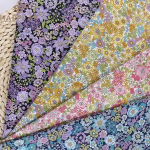 Faible quantité minimale de commande En Gros Tissu Coton Floral Prêt Stock Coton Imprimé Tissu Pour Vêtements