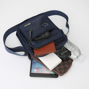 F-SSO Bolso de hombro de nailon para hombre, pequeño, ligero, vertical, para uso diario, color azul oscuro - Product Image 2