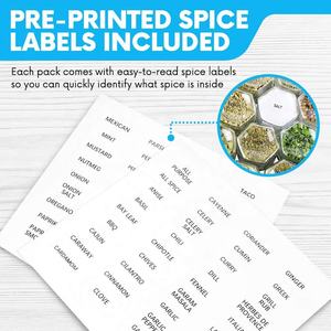 Set di 15 Barattoli Magnetici per Spezie, Contenitori Esagonali <span class=keywords><strong>in</strong></span> <span class=keywords><strong>Vetro</strong></span> Ermetici <span class=keywords><strong>con</strong></span> Coperchi Magnetici, Ideali per Frigorifero, Paraschizzi e Altro - Product Image 4