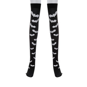 2025 mujeres góticas Halloween negro <span class=keywords><strong>muslo</strong></span> medias altas cráneo <span class=keywords><strong>esqueleto</strong></span> impreso sobre la rodilla calcetines largos Cosplay medias - Product Image 3