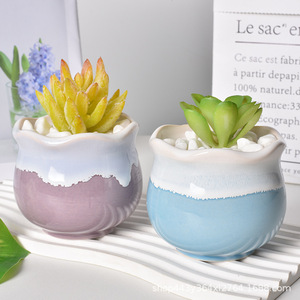 Vaso di fiori in ceramica smaltata fresca creativa moderna per la casa o l'ufficio fioriera al coperto per <span class=keywords><strong>piante</strong></span> <span class=keywords><strong>grasse</strong></span> piccolo vaso per il giardinaggio - Product Image 5