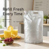 Pochette à bec verseur incliné pour sirop de miel, sac alimentaire liquide en aluminium, 500 ml, 1 L, versement fluide, anti-fuite, bouchon à vis