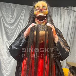 Dinozor Yüz Değiştirici Maske Hayalet Tasarımlı Perili Ev Animatronik Hayvan Korku Kaçış Odası Tema Parkı Eğlence Parkı için - Product Image 3