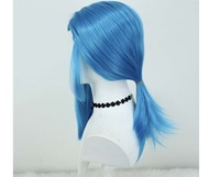 Baru Anime LOL bermain peran Arcane Season 2 Jinx Cosplay pendek biru tahan panas rambut sintetis Wig kuncir FCGD-046