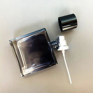 Venta al por mayor 30ML 50ML Flat Square Black Gradient Blue Mens Botella de perfume vacía con tapa - Product Image 5