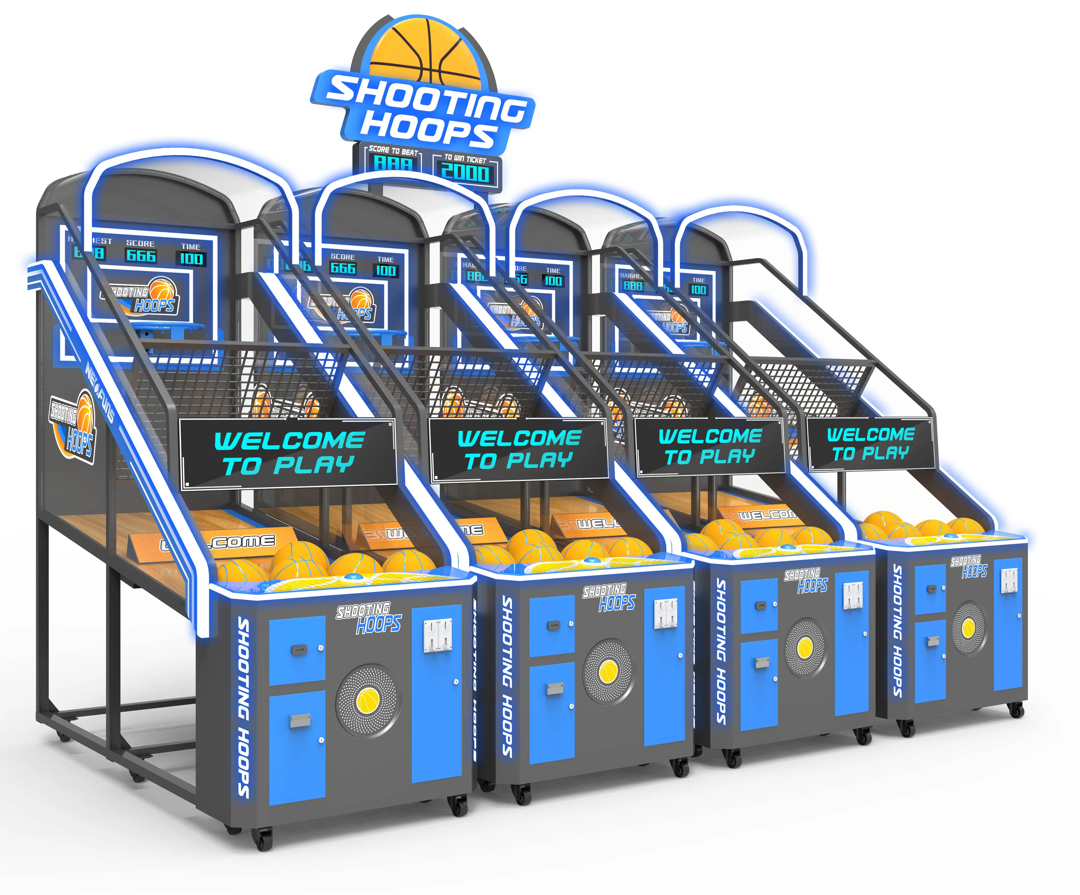 Baloncesto callejero de alta calidad que funciona con monedas, máquina de juego de arcade de baloncesto para 3 personas, juegos de baloncesto