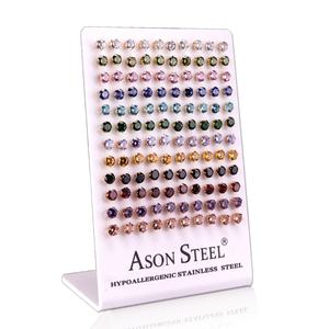 Pendientes de Oro para Mujer, Pendientes de Zirconia, Tarjeta de Exhibición de Joyería, Juego de Pendientes - Product Image 2