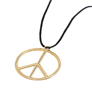Peace Symbol Zinc Alloy Necklace Round Geometric Pendant Unisex Clavicle <b>Chain</b> Gold Silver <b>Black</b> Color Options - Product Image 5