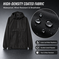 Ensemble de veste bomber décontractée en jean noir personnalisé pour homme, enduite, teinte unie, printemps, polyester, imperméable et coupe-vent