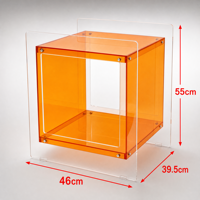 Vente en gros directe d'usine, faible MOQ, livraison rapide, table de chevet géométrique minimaliste résistante aux rayures, en acrylique