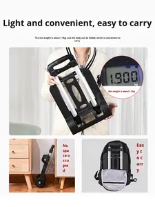 Chariot à bagages pliable en alliage d'aluminium portable pour un usage domestique, léger pour les courses et la livraison - Product Image 4