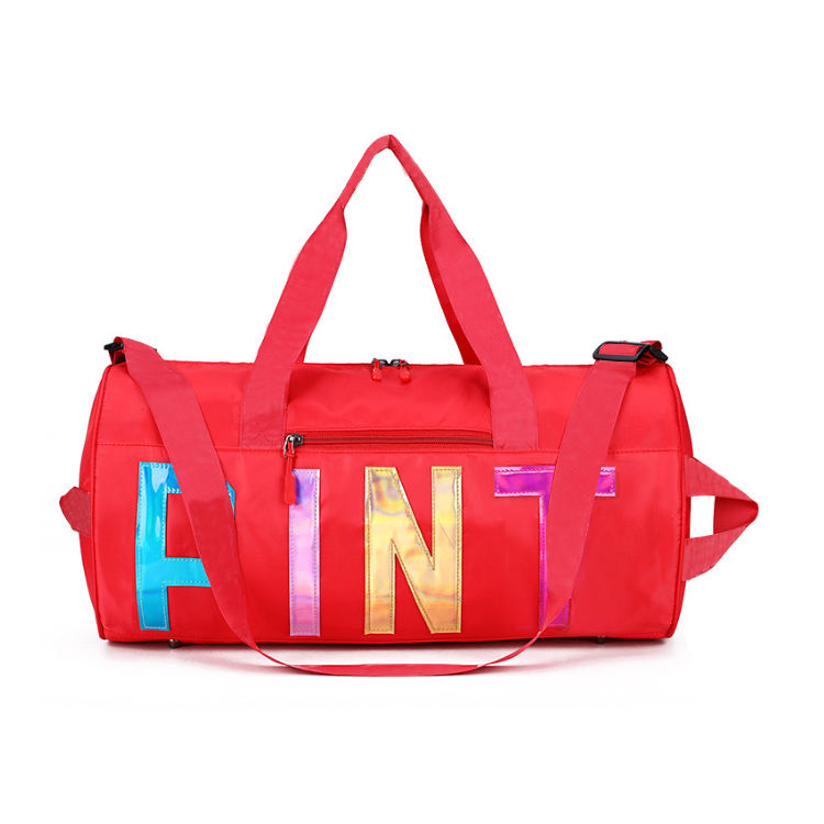 Free Sample Wholesale Custom Fashion Logo Foldable Sport Gym Women Mens  Waterproof Travel Duffel Bag Pink Duffel Bag Duffle Bag