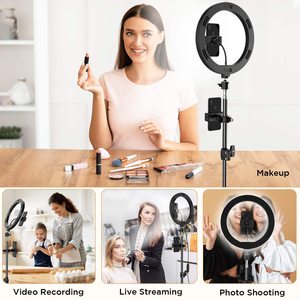 Anillo de Luz LED de 26 cm, 10 Niveles de Intensidad, ABS, 5 V, Control por Cable USB, Color RGB Cambiable, para <span class=keywords><strong>Facebook</strong></span>, Instagram, Transmisiones en Vivo, Selfies - Product Image 4