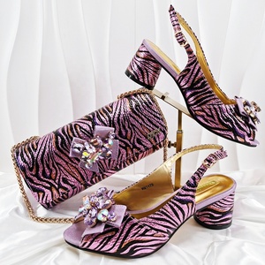 Scarpe Color oro di alta qualità e borse abbinate Clutch Set scarpe africane e <span class=keywords><strong>sandali</strong></span> per grandi occasioni - Product Image 4