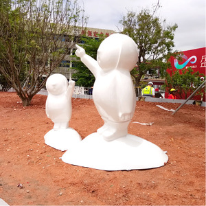 Ensemble de sculptures de figurines de dessins animés en résine pour l'extérieur, décoration de jardin moderne et amusante, forme irrégulière autoportante, finition brillante - Product Image 1