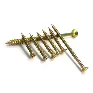 Yellow Galvanised Bugle Head Fine Thread Che Chipboard Screws Essential #6 #7 #8 Screws Home Improvement Construction