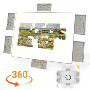 Bàn xếp hình nhựa xoay lớn 35 inch dành cho người lớn, có 6 ngăn kéo, chứa được 300/500/1500 mảnh ghép hoặc 1000 mảnh ghép. - Product Image 2