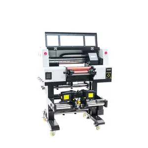 Cognome Zhou 30CM uv roll dtf stampante per la stampa di adesivi con doppia stampante xp600 testina dtf uv A3 roll to roll uv dtf stampante