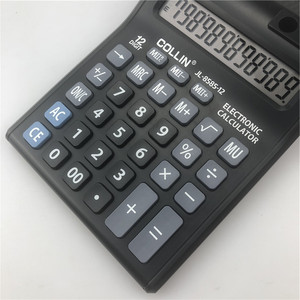 Collin Calculator JL-8585-12 12 Digit With Pen Holder Black Electronic Calculator - Product Image 4