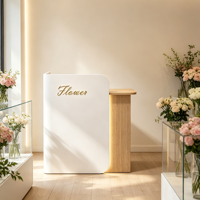 Bureaux de réception modernes en bois MDF avec logo personnalisable pour hôpitaux, supermarchés, hôtels, centres commerciaux - Rose Platine