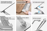 Nouveau support d'ordinateur portable ergonomique en métal pliable Portable amélioré Angle hauteur réglable support d'ordinateur portable support de bureau coussin de refroidissement