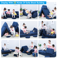 Modernes PU-Schaum Kinder-Sofabett mit Weichen Kissen 2 Dreieckskissen für Schlafzimmer Wohnzimmer & Schulgebrauch (Anpassbare Farben)