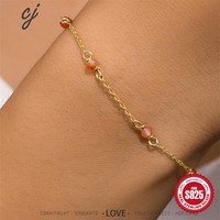 Bijoux tendance Carline Bijoux argent sterling 925 turquoise Vente en gros de bracelets en agate et chaîne en or 18 ct bracelets à maillons pour femmes