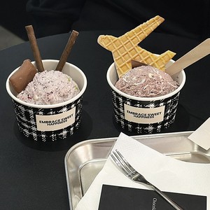 Vasos de papel desechables de pared simple de 3 oz de Xiamen para helado, sorbete, yogur helado y KakigoRi con tapa de cúpula - Product Image 3