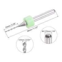 Jeu de forets micro-PCB à tige ronde de 1/8 po, non revêtus, en carbure de tungstène massif de 0,8 mm, pour gravure CNC et outils rotatifs pour circuits imprimés