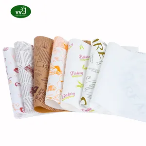 VVG批发定制食品纸片500件三明治包装纸牛皮纸野餐烧烤食品包装纸