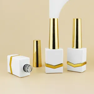 The 11 ml square empty nail polish glass bottle with the alloy part and assort the cap add brush