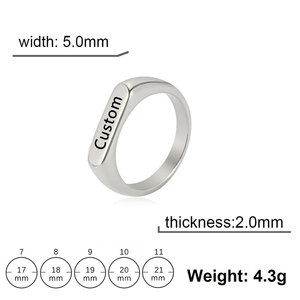 Anillos Resistentes al Agua y al Deslustre, Chapados en Oro PVD de 14k y 18k, Anillos Personalizados de Acero Inoxidable 316L con Logotipo para Hombre y Mujer - Product Image 6